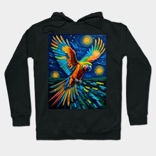 Macaw in starry night Hoodie